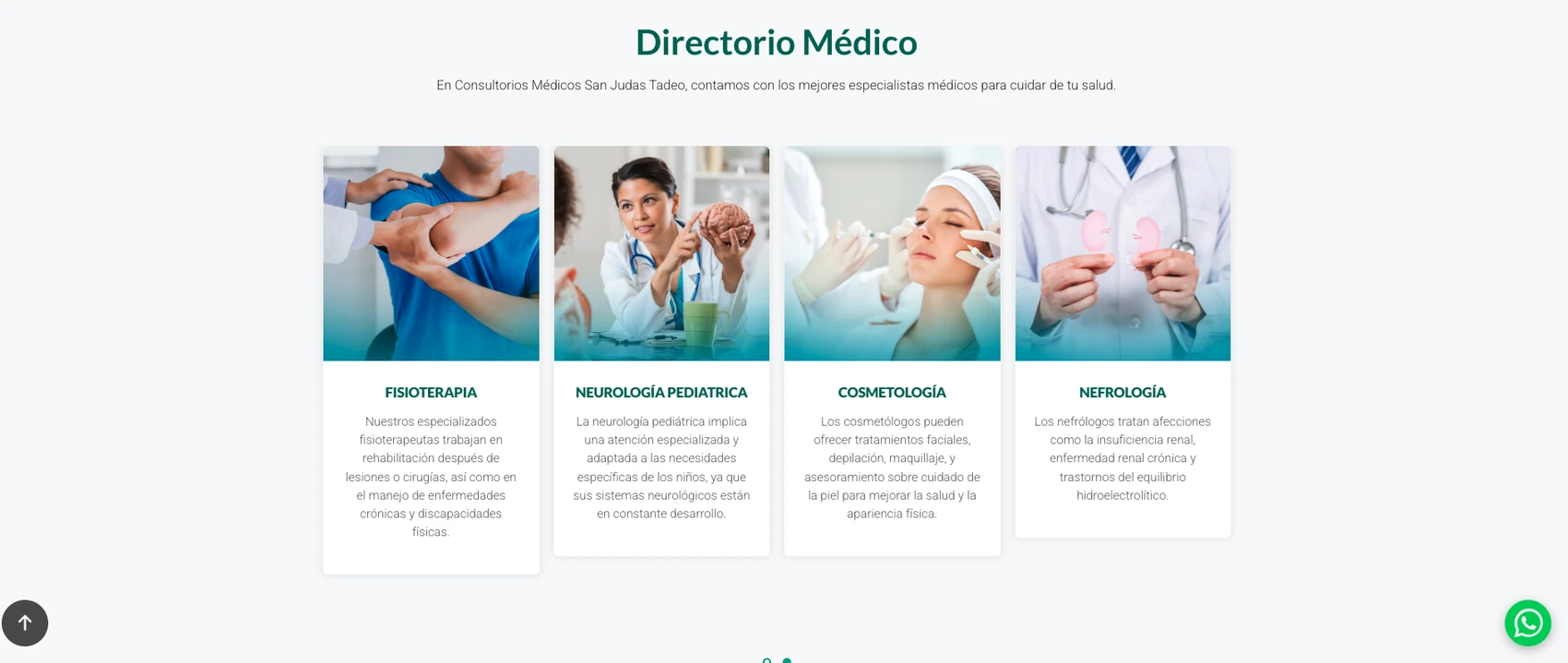 Pantallazo actual del directorio médico